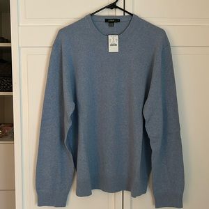 NWT Mens J. Crew Size Large, Light Blue sweater. 92% Cotton, 8% Cashmere.